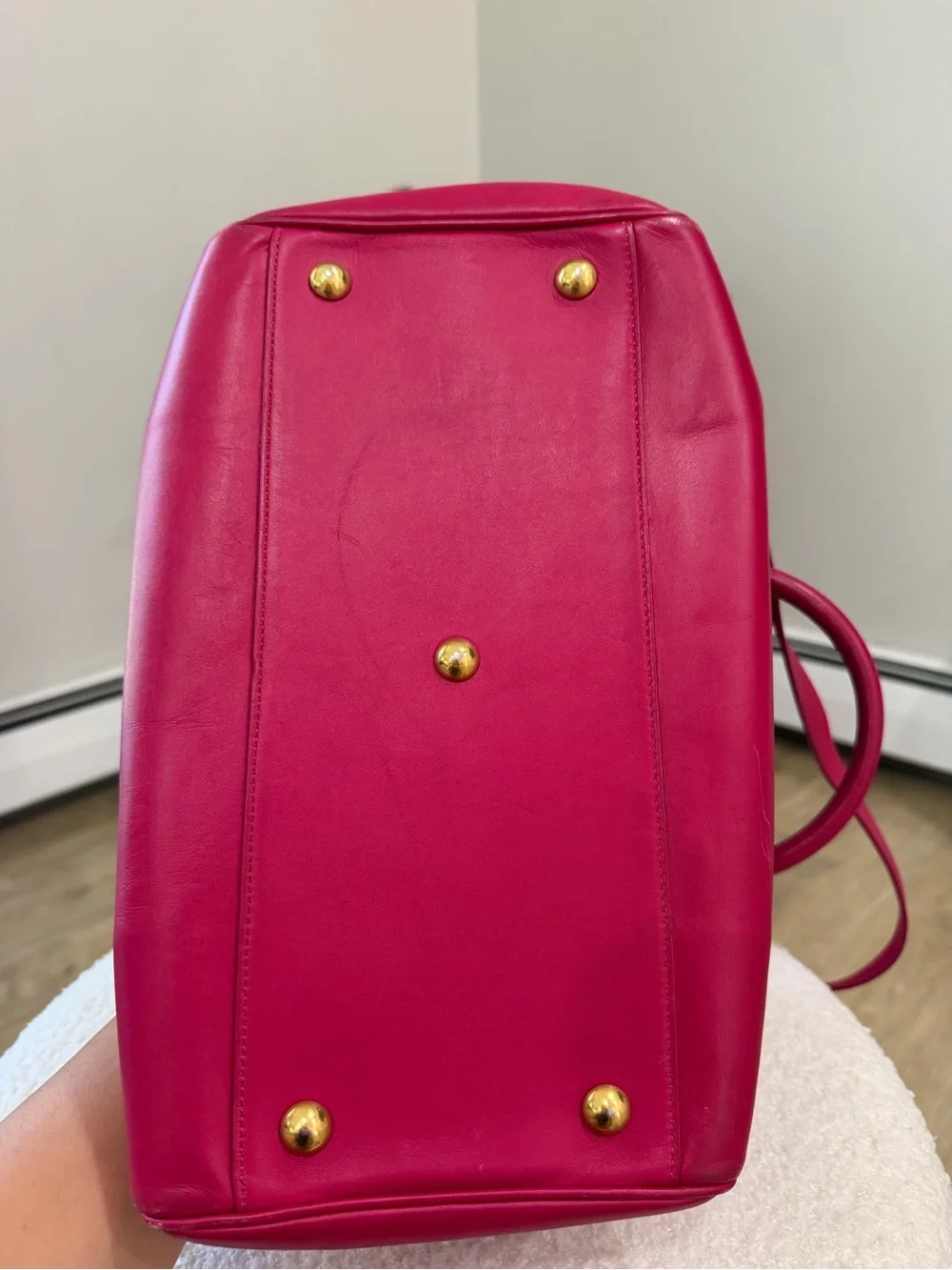 Saint Laurent Fuchsia Leather Satchel